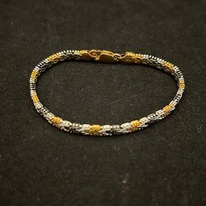 Beautiful Tri-color 925 Sterling Silver Women’s Italian Bracelet